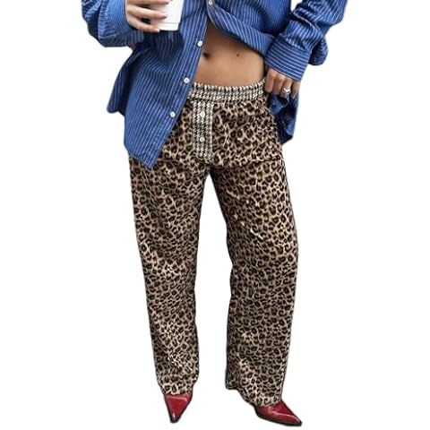 Yiulangde Leopard Print Pajama Pants Cover