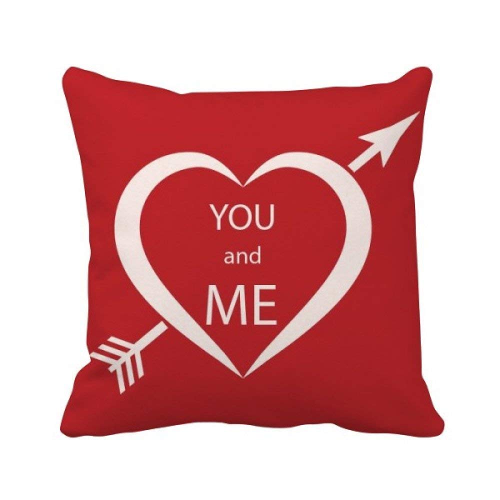 Housse de coussin Saint-Valentin rouge et blanche carrée pour décoration de canapé