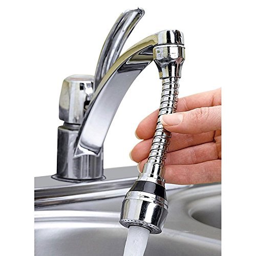Yogi Store Stainless-Steel Turbo Flex 360° Flexible 6” Faucet Sprayer Extension Jet Stream/Water Saving Faucet, Flexible Turbo Flex 360 Sink Faucet Sprayer Jet