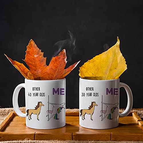 40th Birthday Gifts for Women Men, 11 oz Novelty 40 Years Old Coffee Mug for Best Friend, OMNIQI Funny 40th Mug Birthday Decorations Forty Birthday Gift