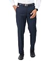 Mc Henry Men Mid Rise Regular Fit Stretchable Formal Trousers (38, Navy Blue)