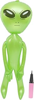 TOYANDONA 1set Inflatable Alien Mylar Sheet Space Toys for Kids Inflatable Toys for Kids Alien Inflates Halloween Inflatable Balloon Halloween Inflatable Toys Pvc Green Alien Inflatable Toys