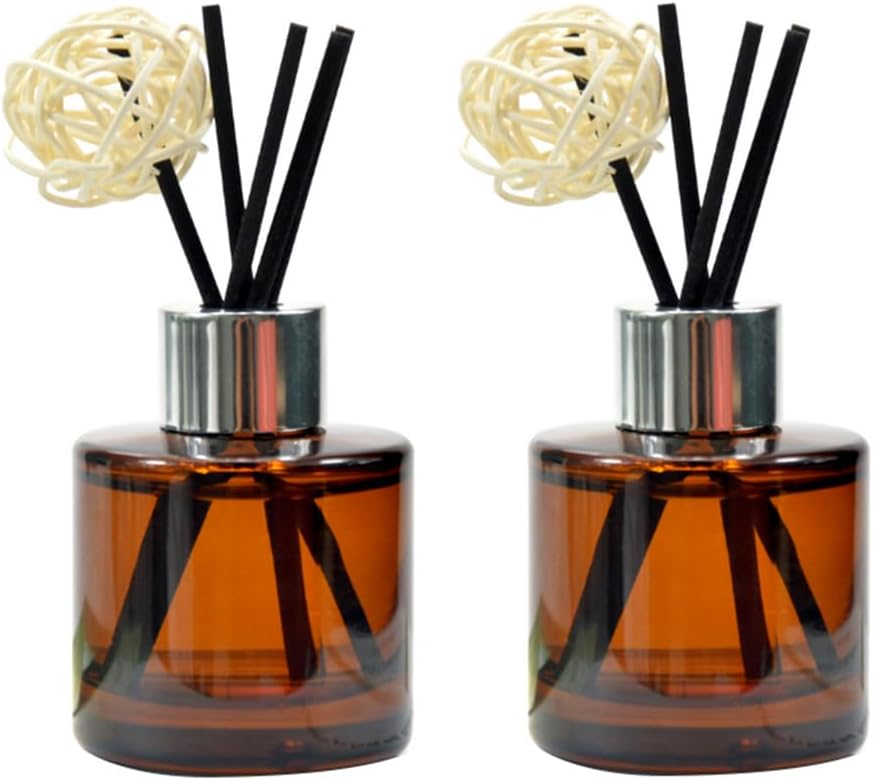 2 PCS 50ml/1.7oz Empty Aromatherapy Diffuser Bottles Amber Important Oils Containers DIY Perfume Equipment Diffuser Craft Initiatives for Marriage ceremony Celebration Dwelling Perfume Rest room Ornament