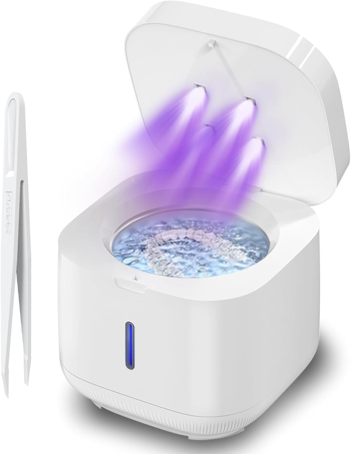 Dental Ultrasonic Retainer Cleaner Machine, 45kHz Dental Cleaning Pod with 4 Modes, Digital Timer & 200ML Capacity for Denture, Mouth Guard, Aligner, Night Guard, Braces, Toothbrush Head & Jewelry