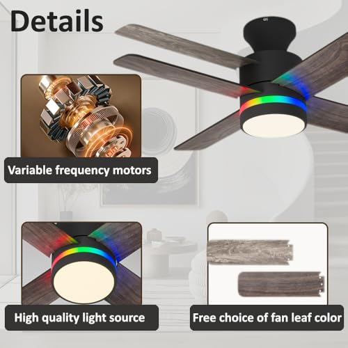 Ventilateur de plafond éclairage RVB idéal pour salon et chambre - 4