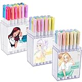Ohuhu Dual Brush Pen Art Markers, Assorted Colors, 72-Pack, Blendable, Brush and Fine Tip Markers Perfect for Planners, Journals, Doodling, Coloring, Calligraphy, Fine Art, Brush Lettering