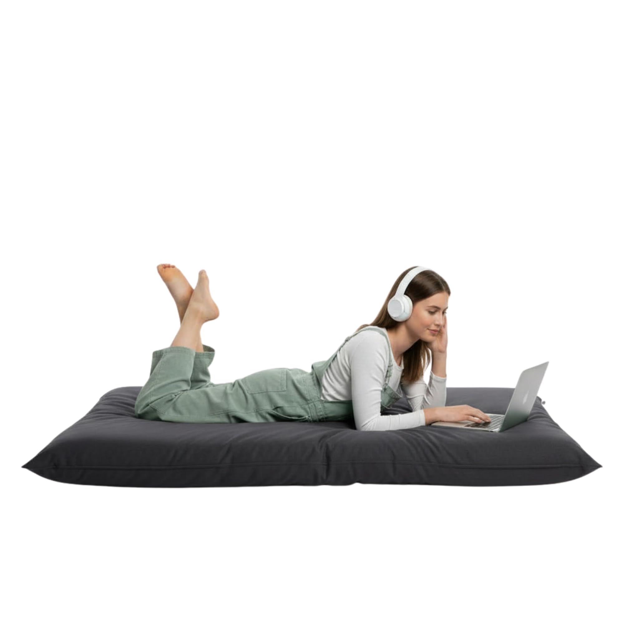 Kosiproducts Beanbag Floor Square Cushions Pillow indoor outdoor garden Water Resistant 100% Polyester [100cmx100cm, Light Grey]