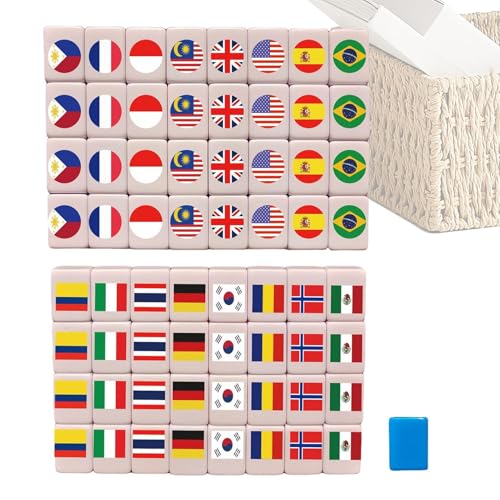 Jeu de tuiles en résine Mahjong classique au design soigné pour passionnés et familles
