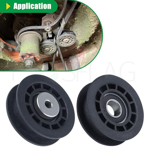 POSFLAG 2 Pack 587973001 Lawn Mower Idler Pulley with 587969201 Idler Pulley Replaces Husqvarna 581904001, 580364301, 596856601, 596856602 for Husqvarna LC221A, L221A, L321AH Walk Behind Mowers