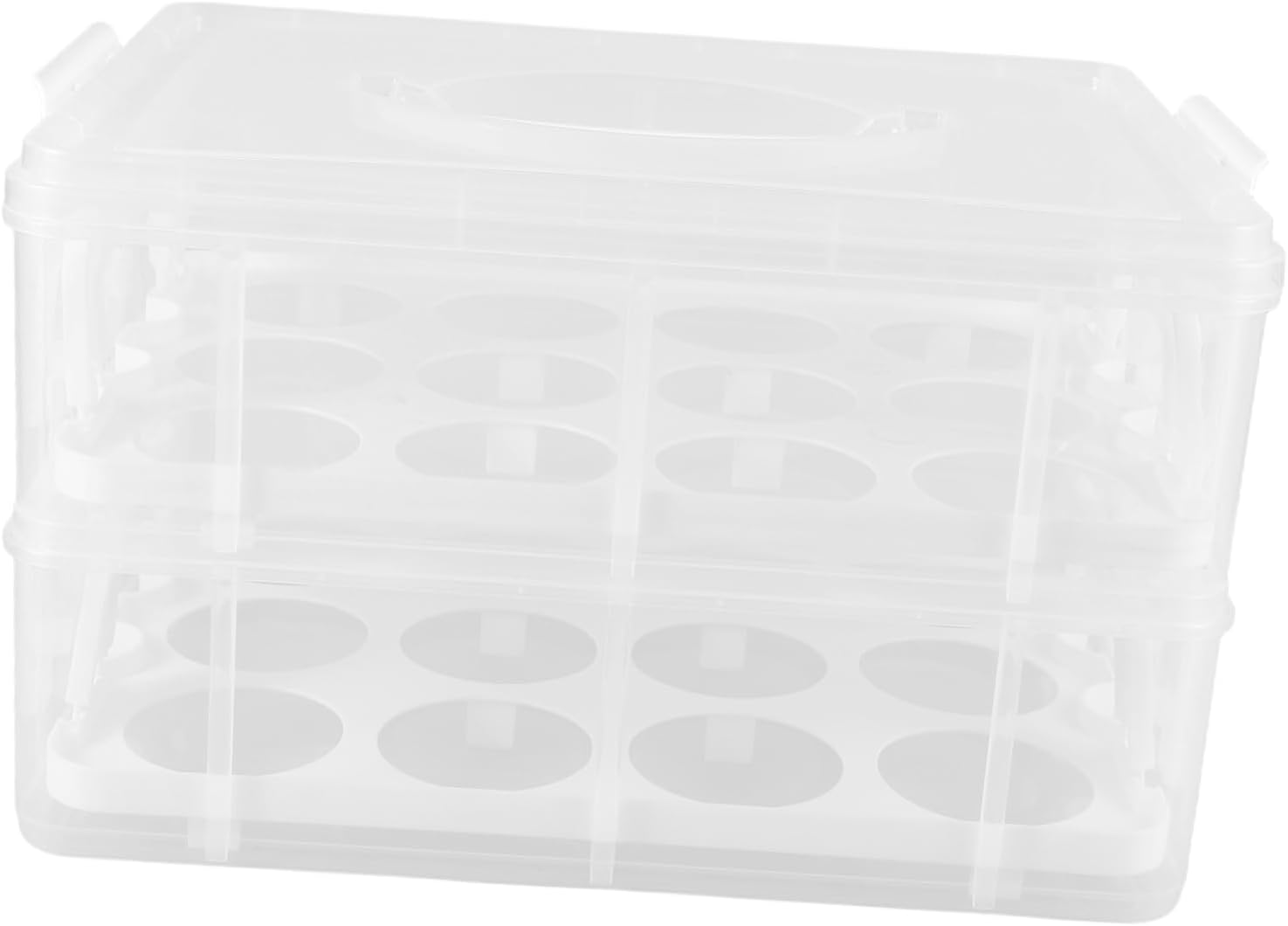 Cupcake Carrier Box with Handle Lightweight and Portable Transport Container for Travel Design with Slots for Desserts and Treats for Parties and Events