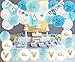 Baby Shower Decorations for Boy It's a Boy Bunting Banner,Oh Baby Balloons,It's A Boy Balloons with Tissue Paper Pom Poms and Paper Lanterns Honeycom Balls for Boy Baby Shower Decor
