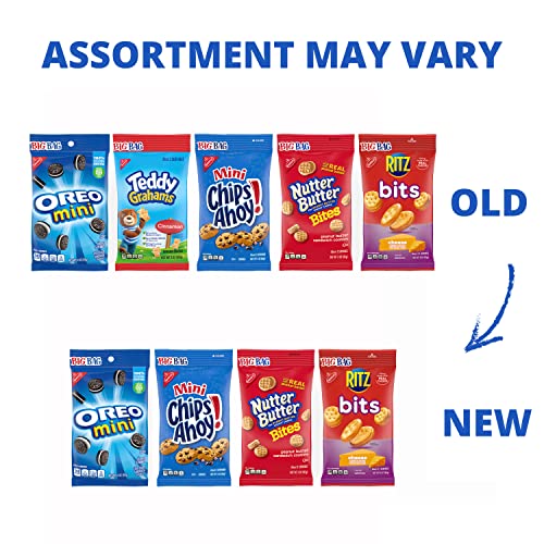 Oreo Mini Cookies, Chips Ahoy! Mini Cookies, Nutter Butter Bites & Ritz Bits Cheese Crackers Variety Pack, 15 Big Bags (Assortment May Vary) #TOP2