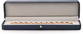 Oirlv Steel-blue Leather Bracelet Necklace Storage Box Velvet Interior Gift Case for Chain Jewelry Showcase Necklace Holder