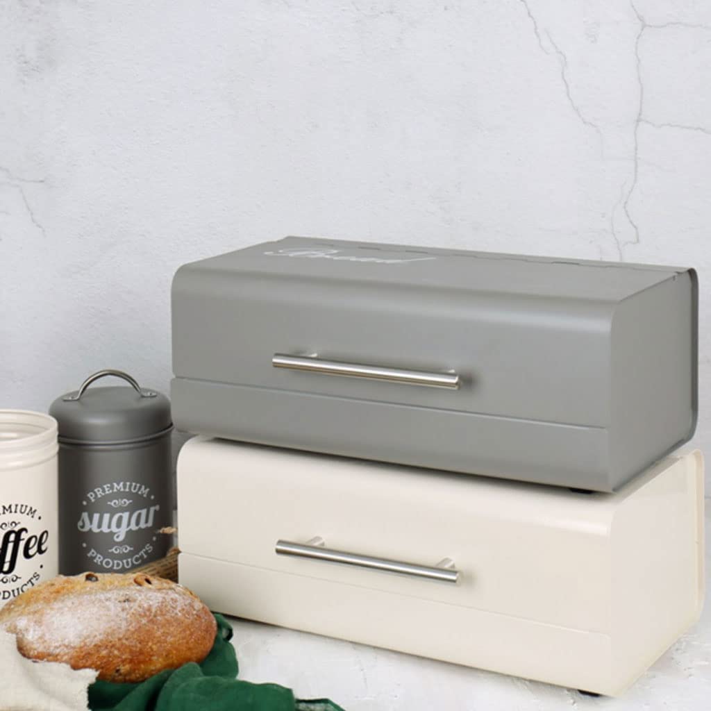 Portapane Metallico Angoily Con Sportello Scorrevole – Design Retrò, 37x21x17.5 Cm, Ferro
