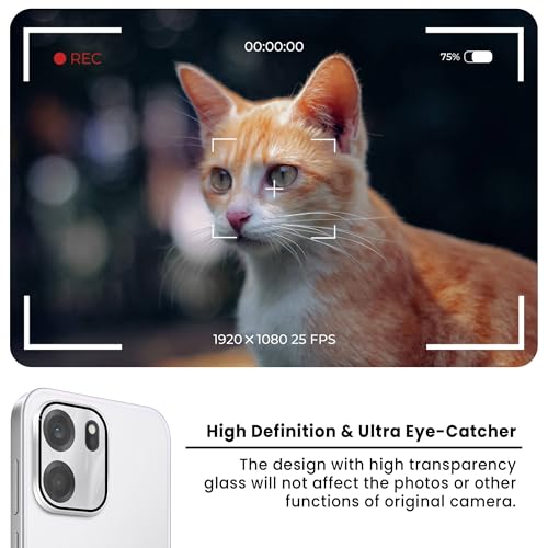 Image of FIRST MART Silver Camera Ring Guard Protector for OnePlus Nord CE 6 | Tempered Glass with Metal Alloy Rings, HD Clear, Scratch Resistant, Case-Friendly | Pack of 1