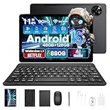 【2026新登場 Android16 タブレット 11インチ】P11 アンドロイドタブレット, 48GB+128GB+2TB拡張対応, 90Hz高リフレッシュレートディスプレイ, T7250 8コアプロセッサ搭載, 8800mAh/18W, Widevine L1, 13MP/5MPカメラ, 顔認識, GPS, OTG対応, キーボード, タッチペン付き 仕事, 学習, 動画視聴に最適, 黒
