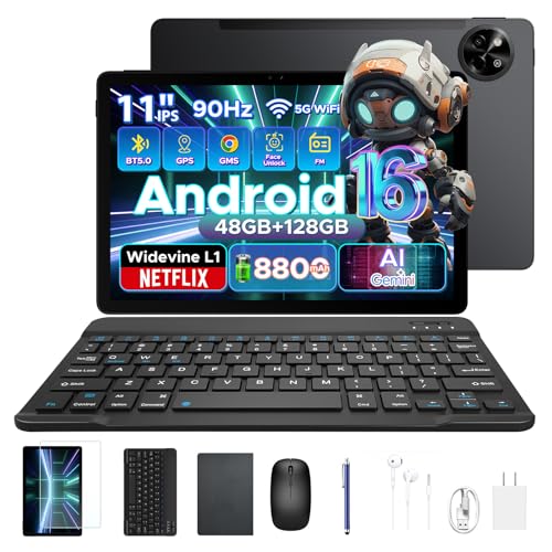 �y2026�V�o�� Android16 �^�u���b�g 11�C���`�zP11 �A���h���C�h�^�u���b�g, 48GB+128GB+2TB�g���Ή�, 90Hz�����t���b�V�����[�g�f�B�X�v���C, T7250 8�R�A�v���Z�b�T����, 8800mAh/18W, Widevin