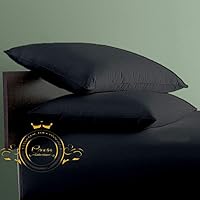 Vista 45 de Crown Collection Juego de 2 fundas de almohada blancas lisas tamaño Queen, hipoalergénicas de 600 hilos, 100% algodón egipcio, fundas de almohada