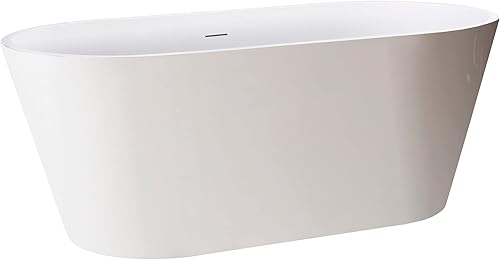 Miniatura 2 de 54" bañera de remojo independiente de acrílico blanco bañera