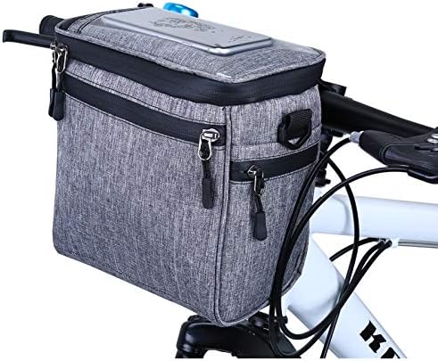 SHINYEVER Bike Handlebar Bag Waterproof Bicycle Basket Cycling Front Storage Bag Mini Shoulder Bag Canvas Handbag with Detachable Shoulder Strap