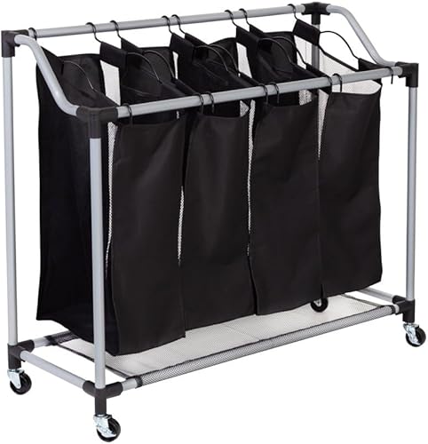 KiLTi Deluxe Quad Laundry Sorter, Mesh Bags