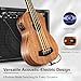 Caramel CUB402 Electric 30inch All Solid Wood Mahogany Ukulele Bass - Tuned as E-A-D-G
