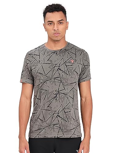 Image of TECHNOSPORT Men Polyester Regular Fit Half Sleeve Jacquard T-Shirt with Double Cool, Quick Dry & Anti Microbial for Sports, Running & Casual Use