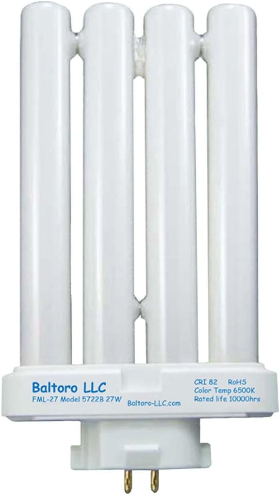 FML27/50 27 Watt Linear Quad Compact Fluorescent (CFL) Replacement Bulb for Sunlight desk or floor lamps FML27/EX-D FML27EX/N by Baltoro LLC