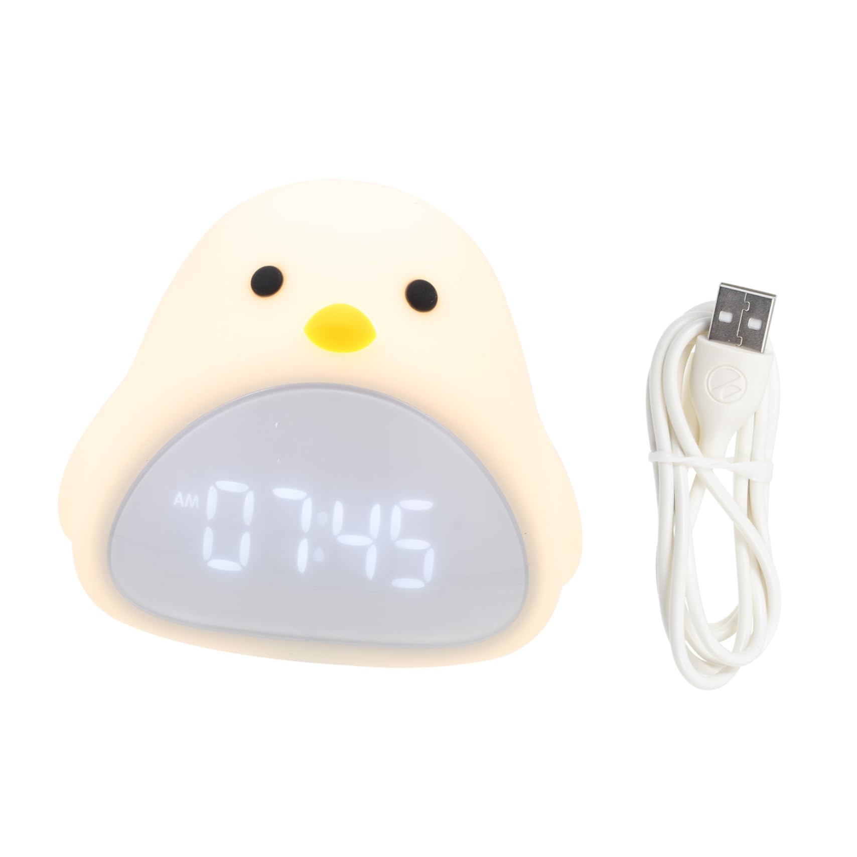 VALICLUD Kinderwecker mit Nachtlicht, Wecker 1200mah 3, 7v, Weiß