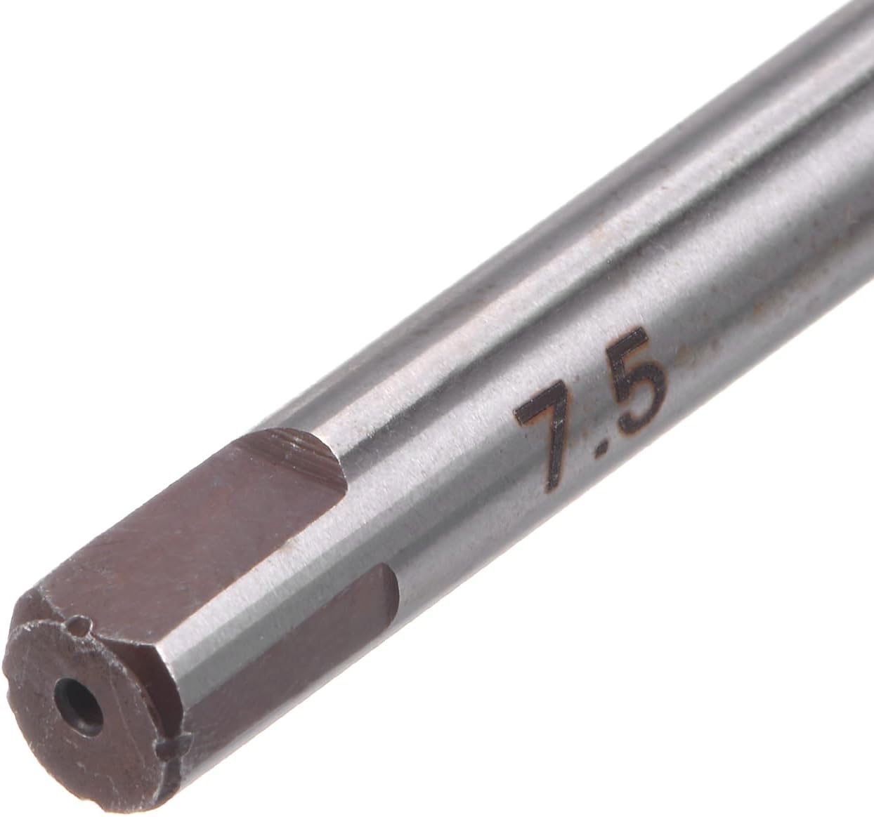 uxcell Hand Reamer 7.5mm Alloy Tool Steel H8 6 Straight Flutes Hand Milling Cutter Tool Metric Reaming Drill Bit for Metal