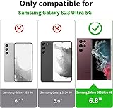 LeYi Armour Case for Samsung Galaxy S23 Ultra with Camera Lens Slide, Military Grade Protective Shockproof Rugged Phone Cover with Ring Stand Holder | Camera Protection | Rotatable Kickstand Black - Image 2