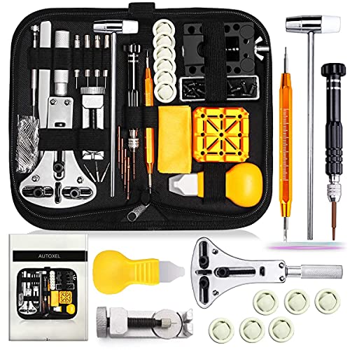 Byniiur Watch Repair Kit, Watch Battery Replacement Tool Kit, Watch Case Opener Spring Bar Tools, Watch Band Link Pin Tool Set With Carrying Case And Instruction Manual #TOP7