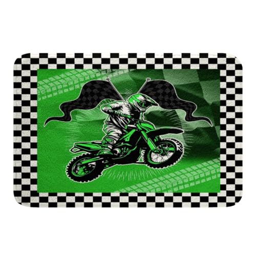 jejeloiu Dirt Bike Bathroom Rugs Boys