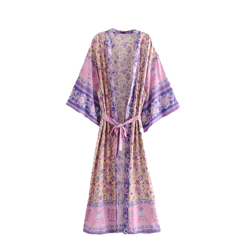 TAKSUN Loose Style Oversize Duster Shrug Print Chic Long Kimono Dress Femme