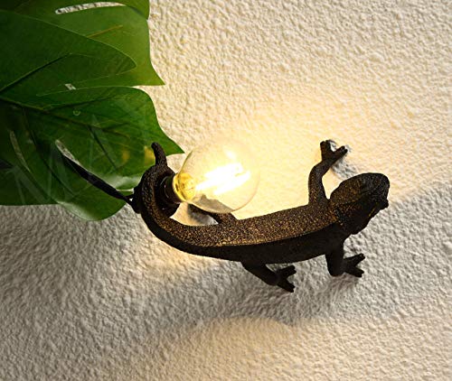 Image of MAYOLA Modern Chameleon Table Lamp,Desk lamp,Night Light,Wall Lamp, Resin Chameleon Lighting Fixture for Living Room, Bedroom, Office,Kids(Wall Lamp, C-Black)