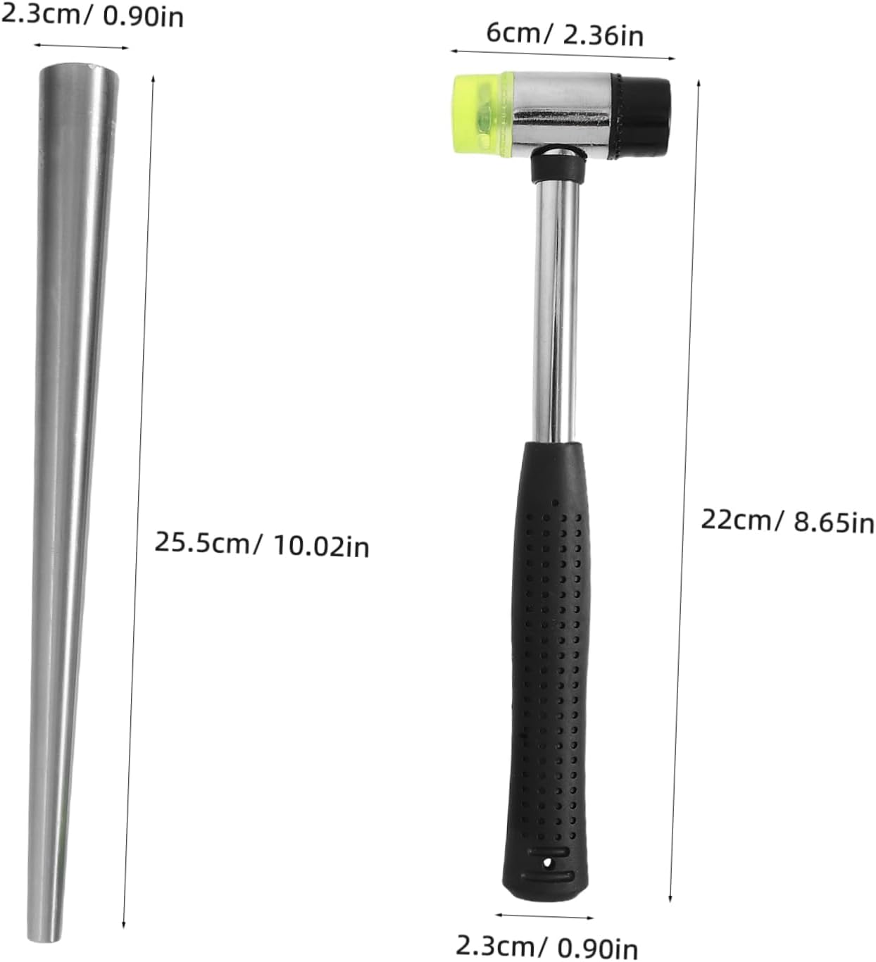 Zerodeko Ring Mandrel Sizer Set with Stainless Steel Tool Rubber Mallet Efficient Jewelry Resizing Repair Tool for Rings Earrings and More