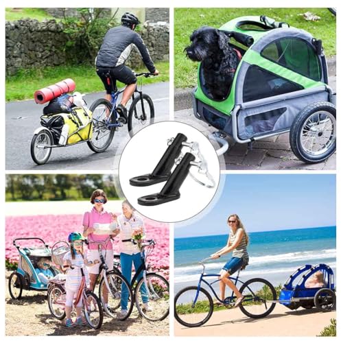 2 Set Fahrrad Anhängerkupplung, Fahrradanhänger, Fahrrad Anhänger, Fahrrad Kupplung, Zusätzliche Kupplung für Kinderanhänger, Fahrrad Anhängerkupplung mit Sicherungsstift