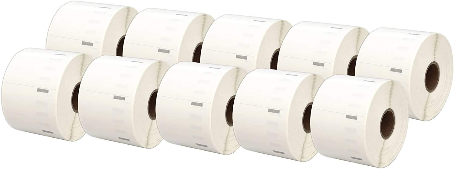 Aftertech 10x 11354 REMOVIBILI 57x32mm Rotoli di Etichette adesive compatibili (1000 Etichette/rotolo = 10000 totali) per Dymo LabelWriter Seiko SLP etichettatrici stampanti 10x11354R