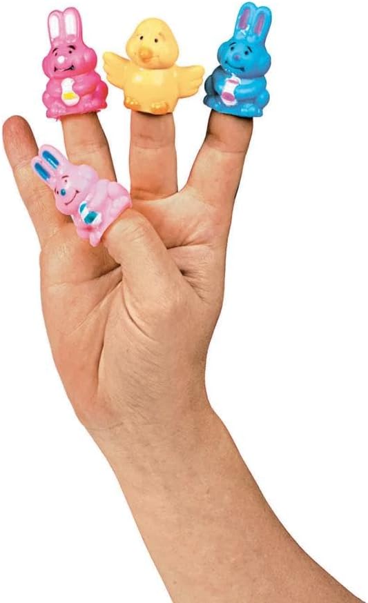 Fun Express 1 1/2" Bulk 144 Pc. Mini Easter Bunny & Chick Vinyl Finger Puppets