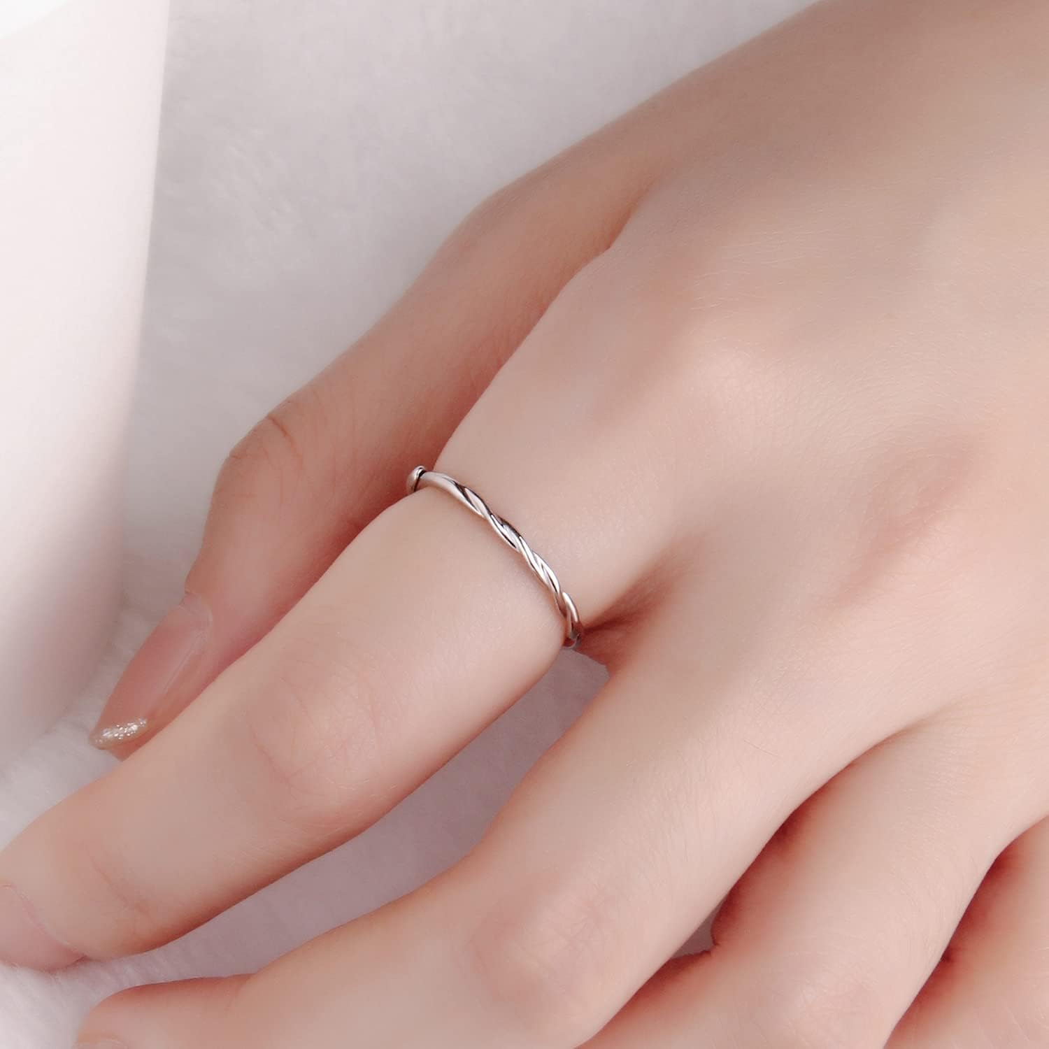 Meissa 925 Sterling Silver Stackable Ring for Women Dainty Simple Minimalis Bands Pinky Pure Silver Rings Thumb Ring Index Ring Size 3-10 - Image 3