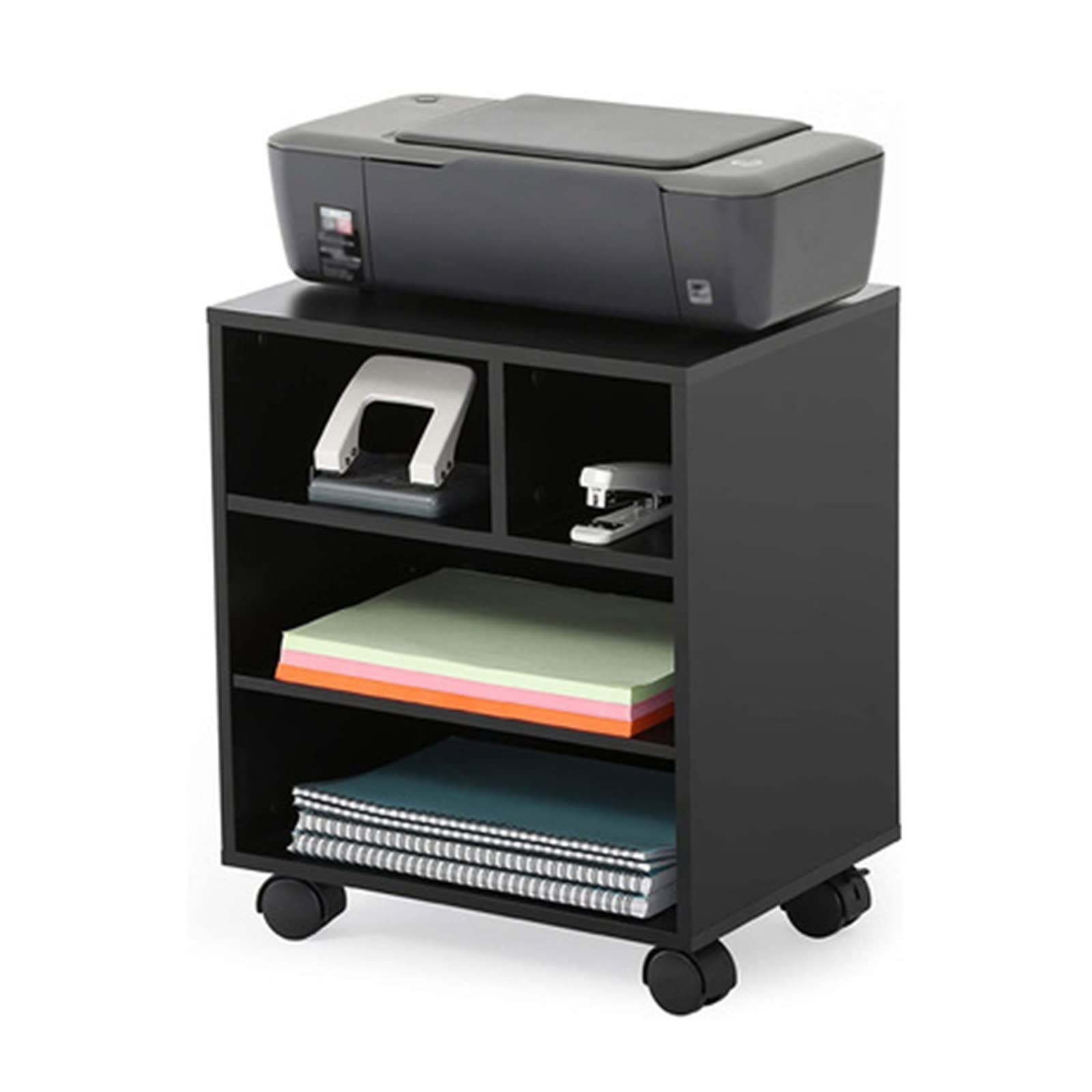 FHSRAEIP Printer Stand Wooden Printer Cabinet Office File Storage Low Cabinet Side Cabinet with Door Removable Office Desk File Cabinet Printer Table