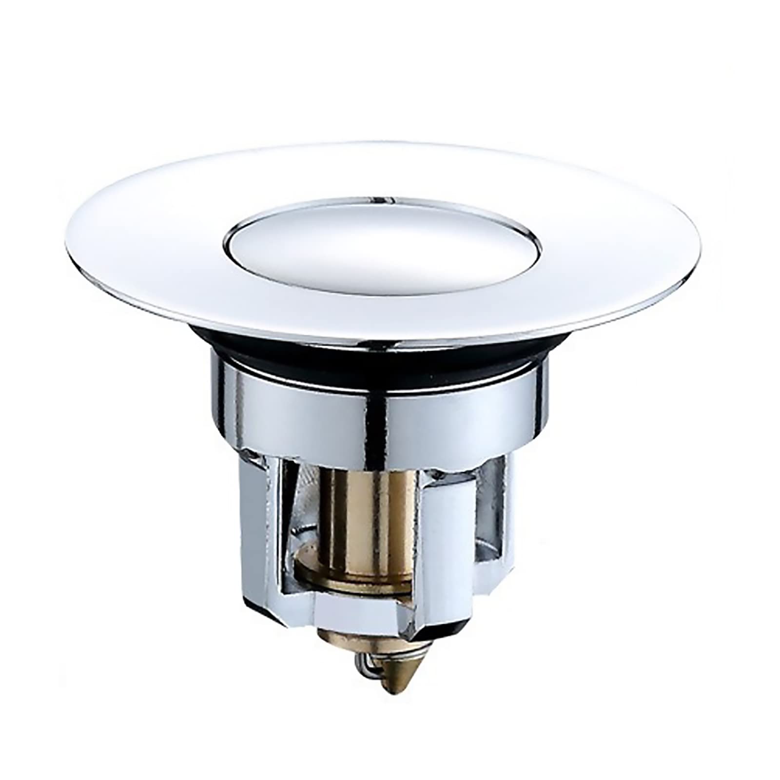 Bouchon lavabo pop-up en laiton noir chrome pour évier 1,46-1,61 pouces