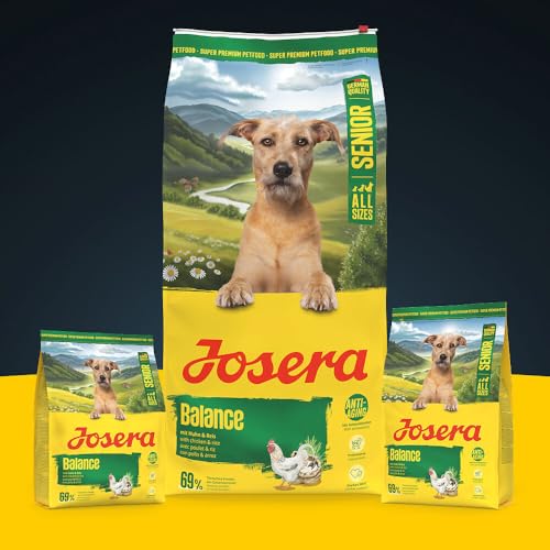 JOSERA Senior Balance Huhn & Reis (1 x 12,5 kg) | Premium Trockenfutter für ausgewachsene ältere Hunde | phosphorarm - mit wenig Fett & Protein speziell für Senioren | glutenfrei | 1er Pack