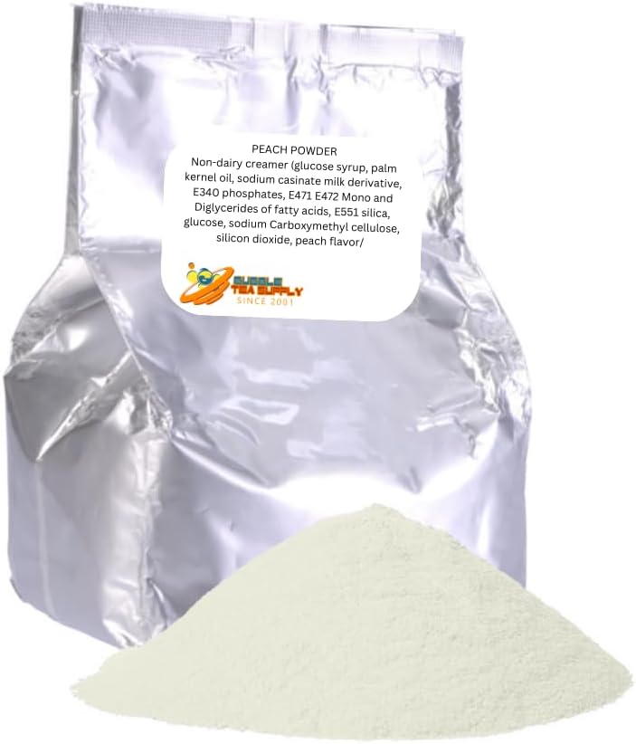 Peach Flavored Boba Bubble Tea Powder for Milk Tea Premium Instant Drink Mix - 2.2 LB bag for 40-45 Servings - Just Add Tapioca Pearls by BUBBLE TEA SUPPLY