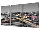 TUMOVO 3 Panel City Skyline Black and White Wall Art Washington DC Skyline Wall Decor for Living Room Skyscrapers Artwork Wall Decor for Bedroom Posters and Prints Framed Ready to Hang (36' Wx24 H)