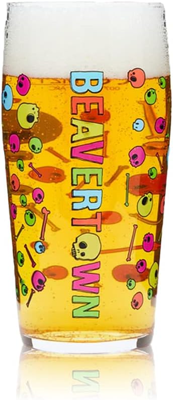 VORAGA Beavertown Dancing Skulls Glass