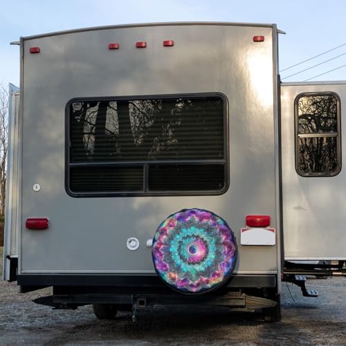 Image of Dazzling Mandala Bohemian Spare Tire Cover Dust-Proof Wheel Tire Cover Fit Trailer, RV, SUV and Many Vehicle 15 Inch