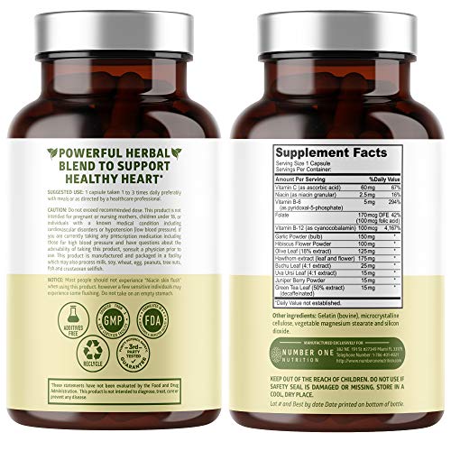 N1N Premium Blood Circulation Supplement [8 Powerful Herbs & Vitamins] And Blood Pressure Support W/ Hawthorn And Hibiscus [13 Potent Ingredients To Support Heart Health, Blood Circulation And Blood P #TOP2