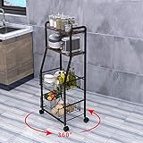 ★ STOCKAGE INTELLIGENT: le chariot de cuisine à étagères peut être déplacé, un support de machine à laver vous offre lui-même de nombreuses options de stockage, pouvant stocker et contenir jusqu'à 80 kg de poids uniformément réparti