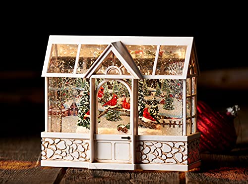 Roman Christmas - Lighted Cardinal Greenhouse, 7.75" H, Christmas Collection, Plastic, Christmas Giftware, Inspirational, Durable, Long Lasting, Beautifully Detailed, Battery Operated #TOP1